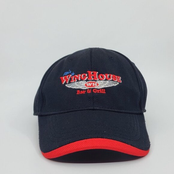 Wing House Bar & Grill Fitted Hat Cap Black Red Size Large/X-Large - Picture 1 of 8
